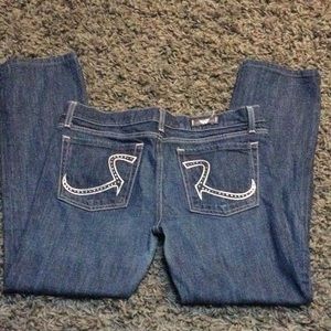Rock and Republic bling pocket low rise straight leg jeans